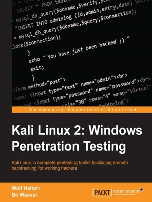 cover image of Kali Linux 2: Windows Penetration Testing